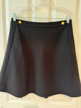 kate spade Black A-Line Skirt with Gold Button Accents